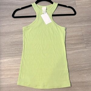 Ribbed Modal Tank Top in Lime Green